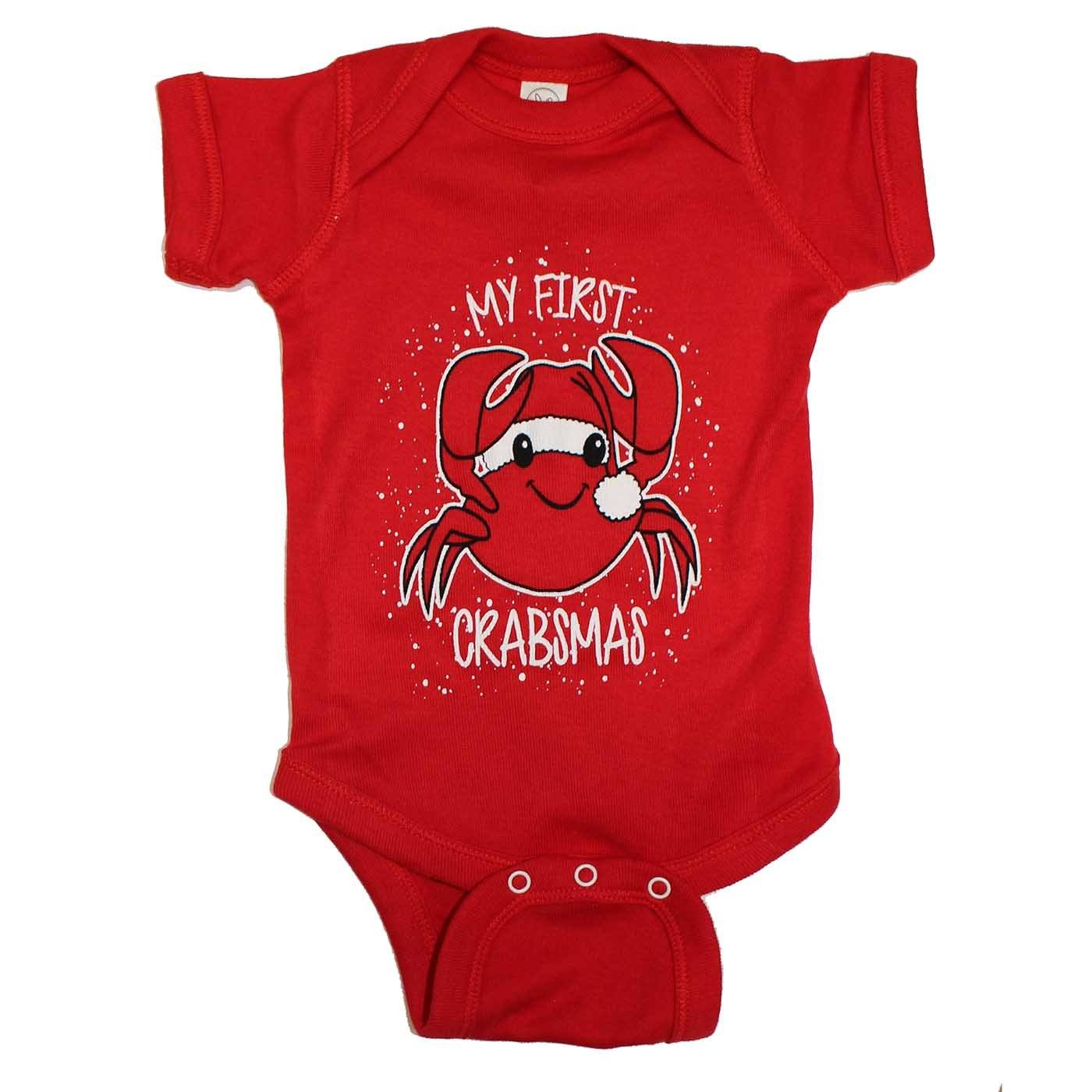 My First Crabsmas (Red) / Baby Onesie - Route One Apparel