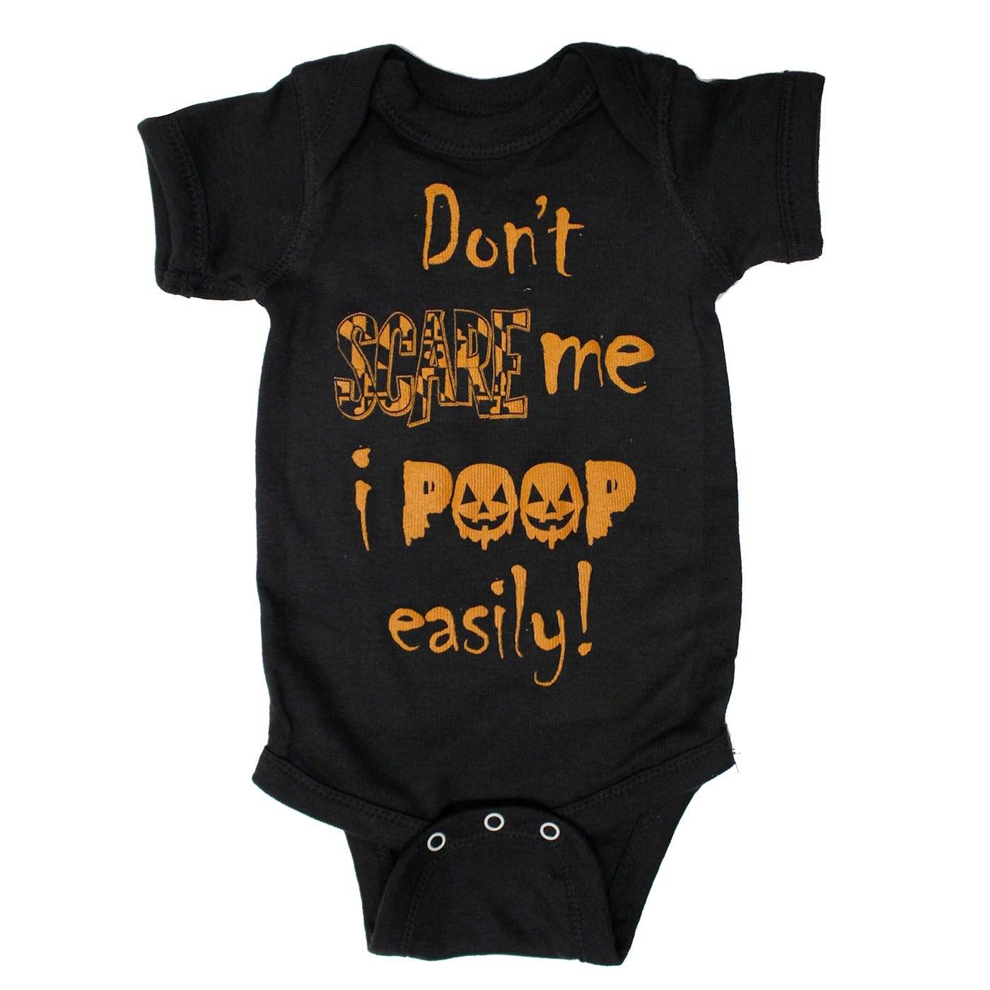 Don't Scare Me I Poop Easily (Black) / Baby Onesie - Route One Apparel