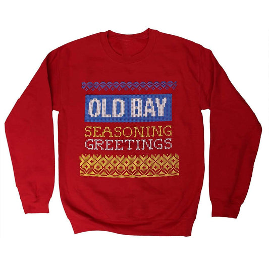 Seasoning Greetings (Red) / Crew Sweatshirt - Route One Apparel