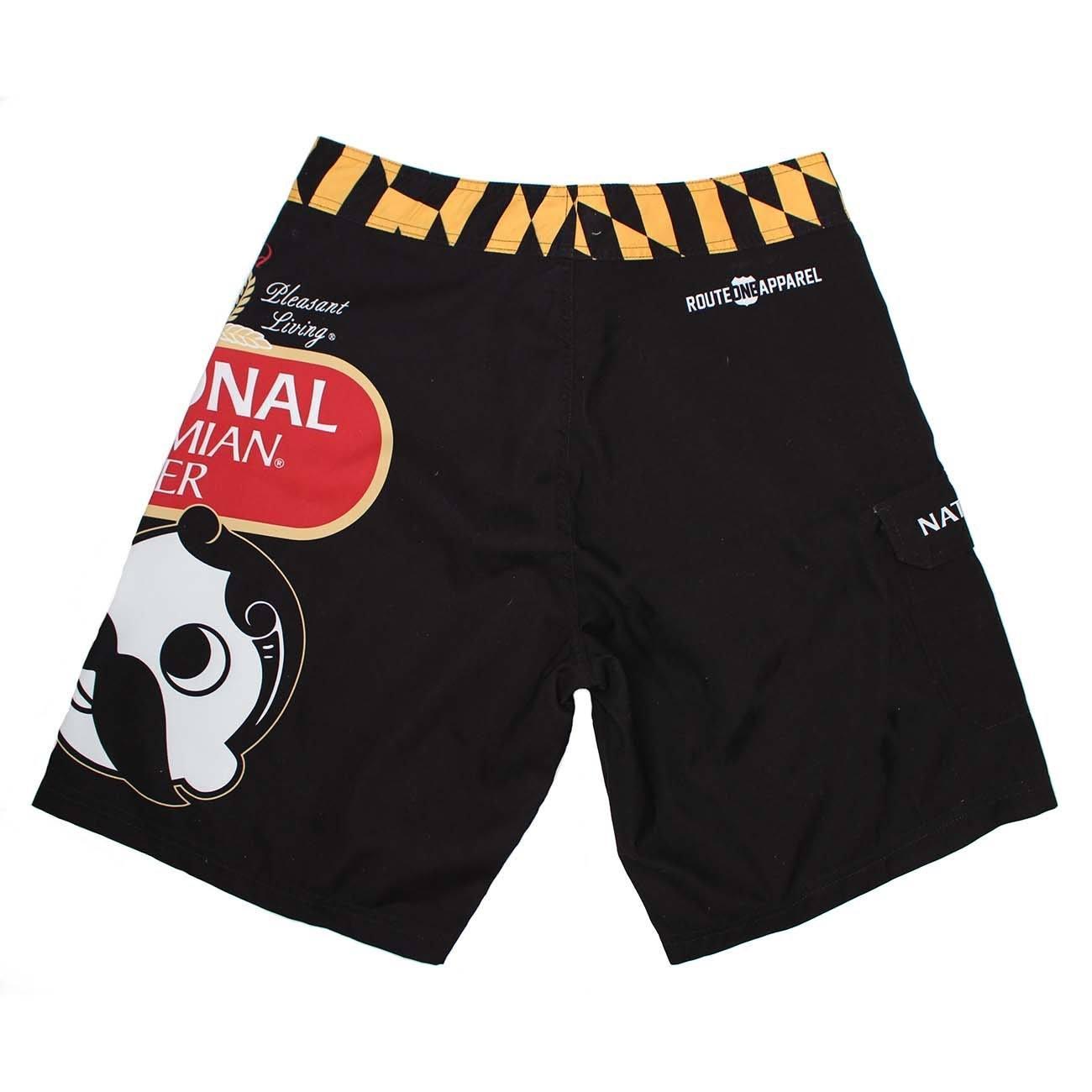 National Bohemian (Black) / Board Shorts - Route One Apparel