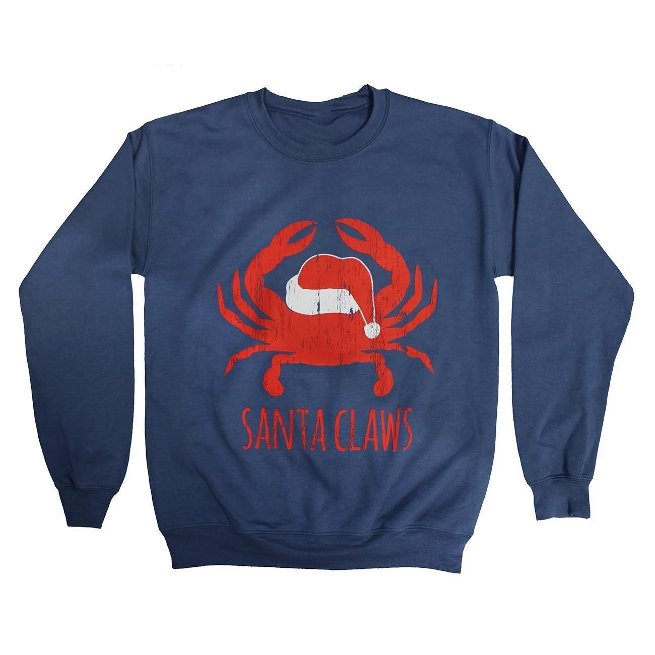 Santa Claws V2.0 (Indigo) / Crew Sweatshirt - Route One Apparel