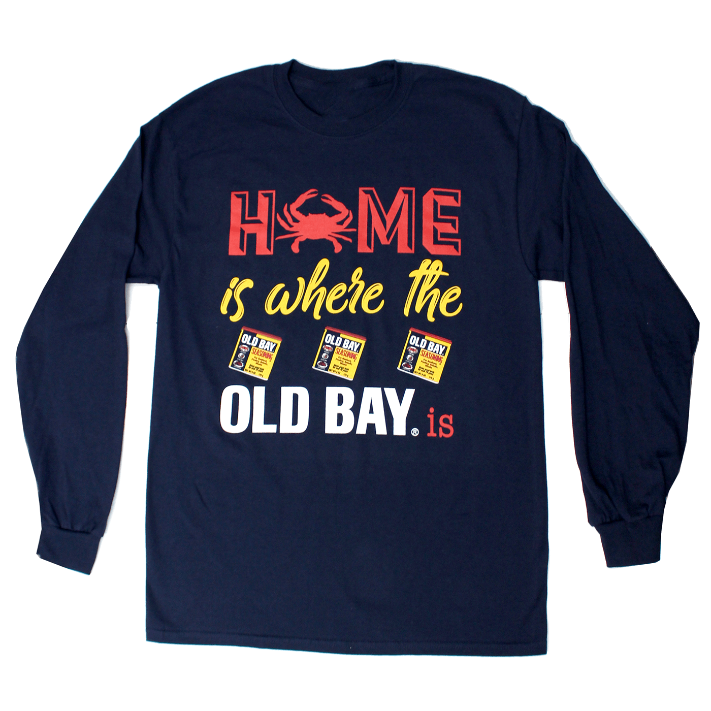 Home Is Where The Old Bay Is (Navy) / Long Sleeve Shirt - Route One Apparel