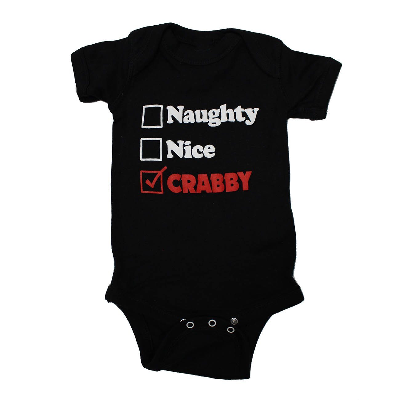 Naughty, Nice, Crabby (Black) / Baby Onesie - Route One Apparel