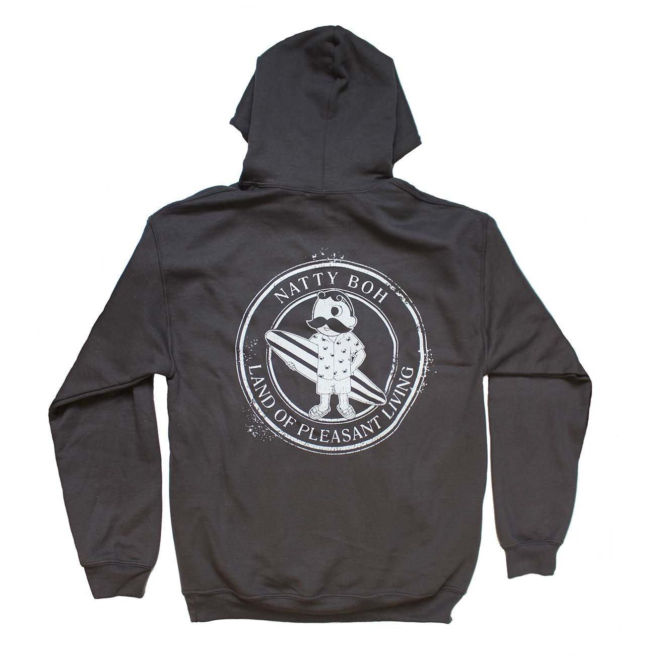 Natty Boh Surfer Dude Land of Pleasant Living (Dark Heather) / Hoodie - Route One Apparel