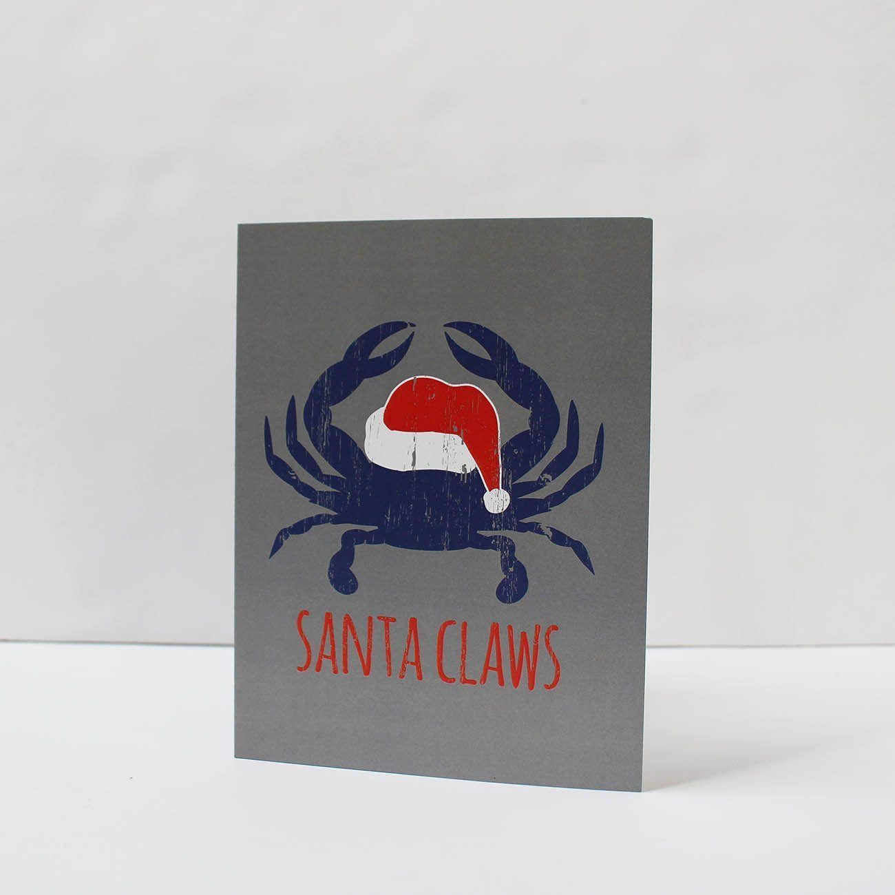 Santa Claws (Grey) / 8-Pack Christmas Cards - Route One Apparel