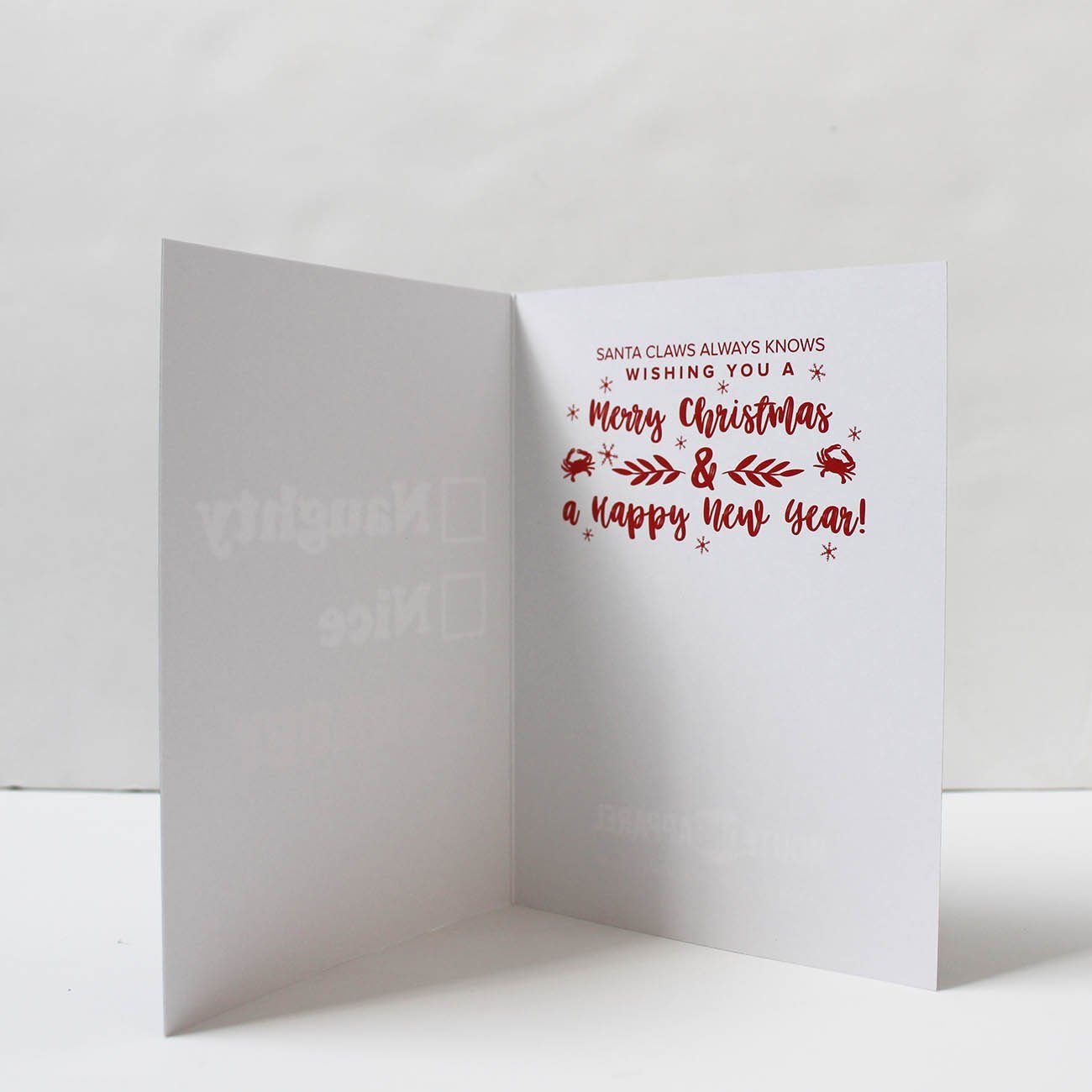 Naughty, Nice, Crabby / Christmas Card - Route One Apparel