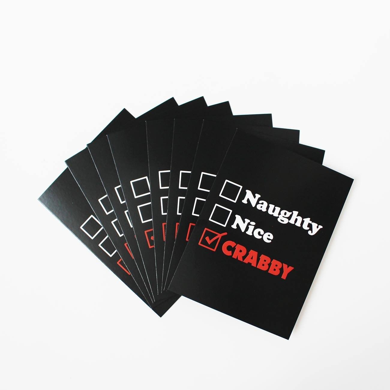 Naughty, Nice, Crabby / 8-Pack Christmas Cards - Route One Apparel