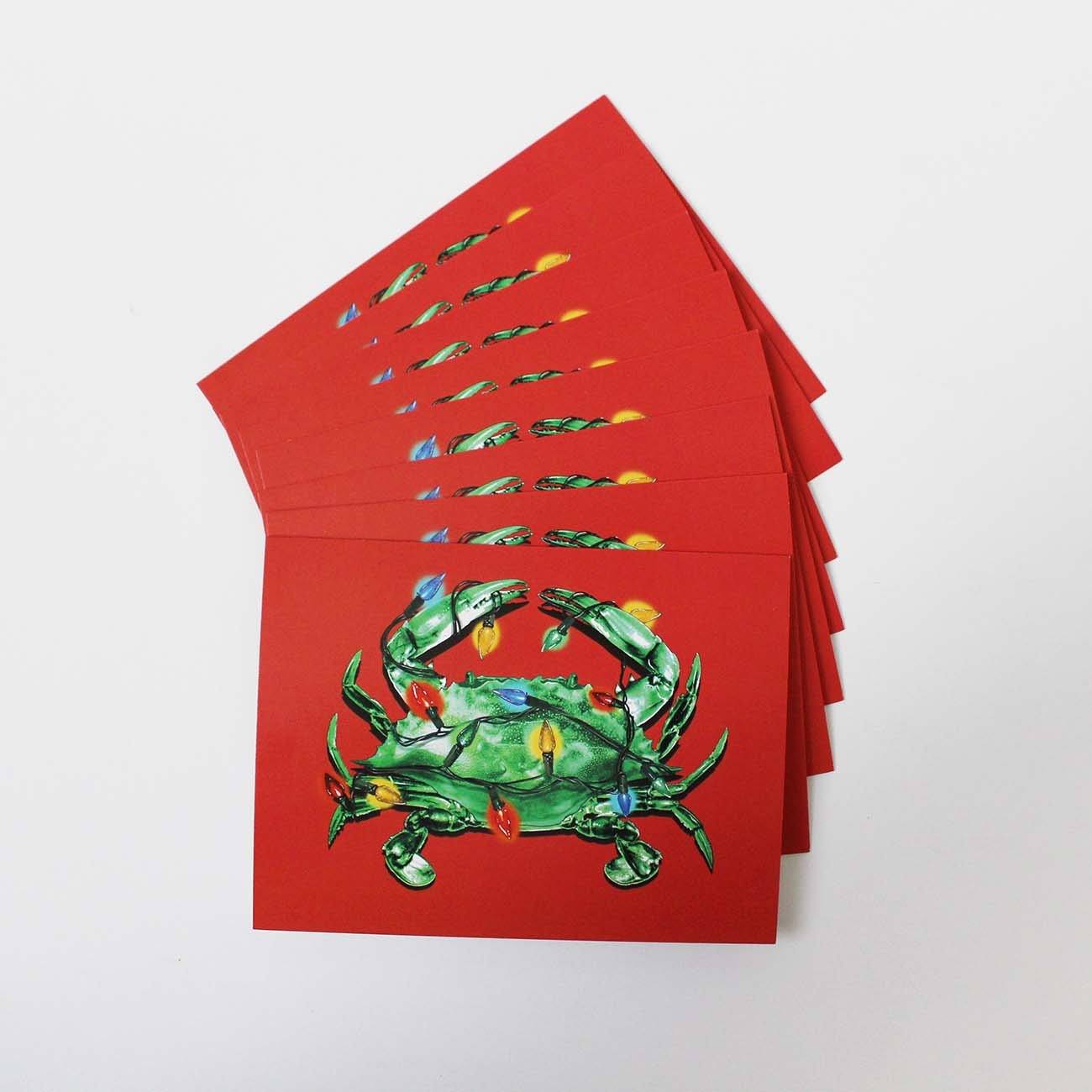 Crab Lights (Red) / Christmas Card - Route One Apparel