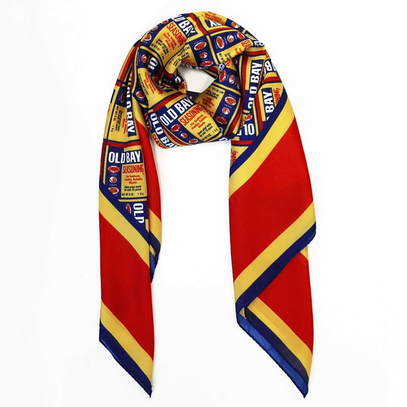 Flat Old Bay Can Pattern / Satin Scarf - Route One Apparel