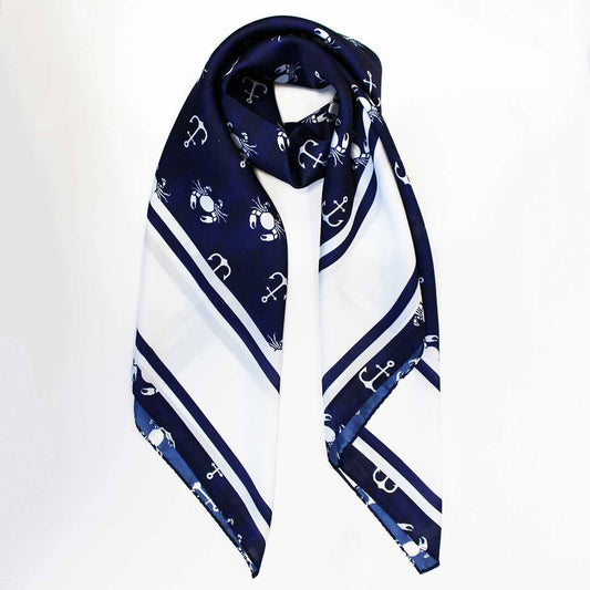 Crab & Anchor / Satin Scarf - Route One Apparel