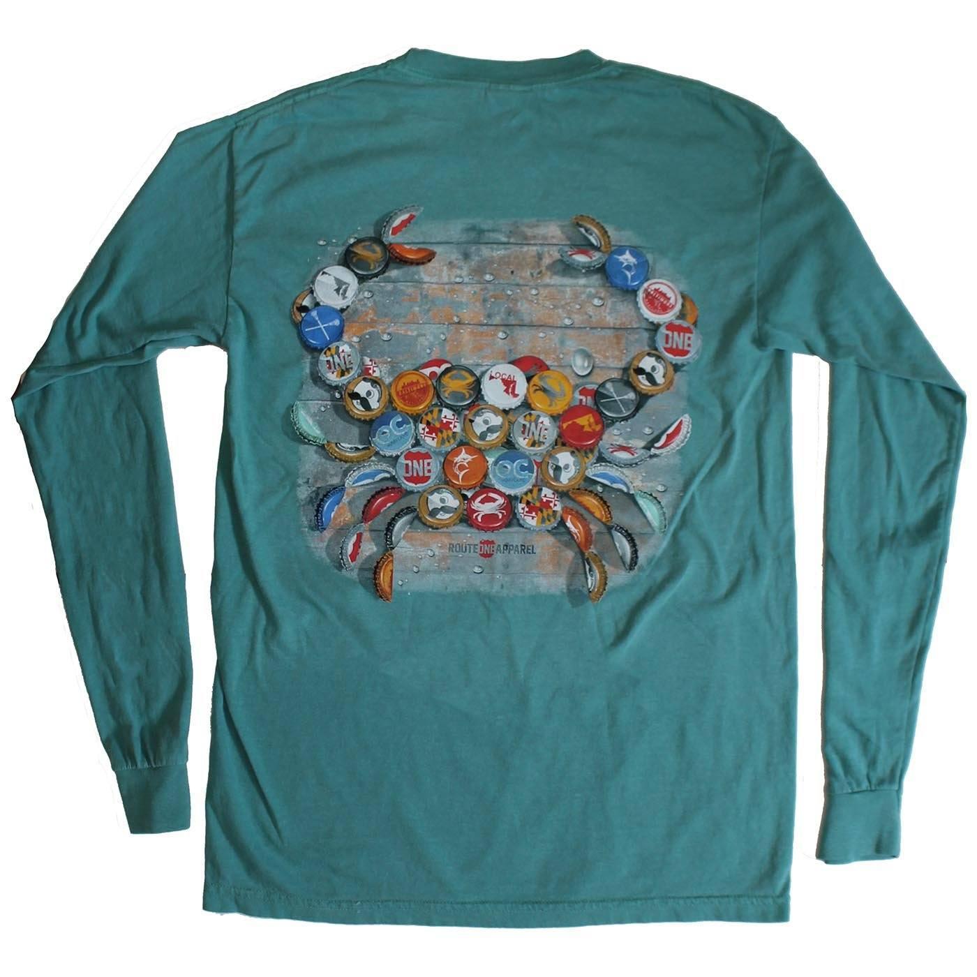 Natty Boh Bottle Cap (Seafoam Green) / Long Sleeve Shirt - Route One Apparel