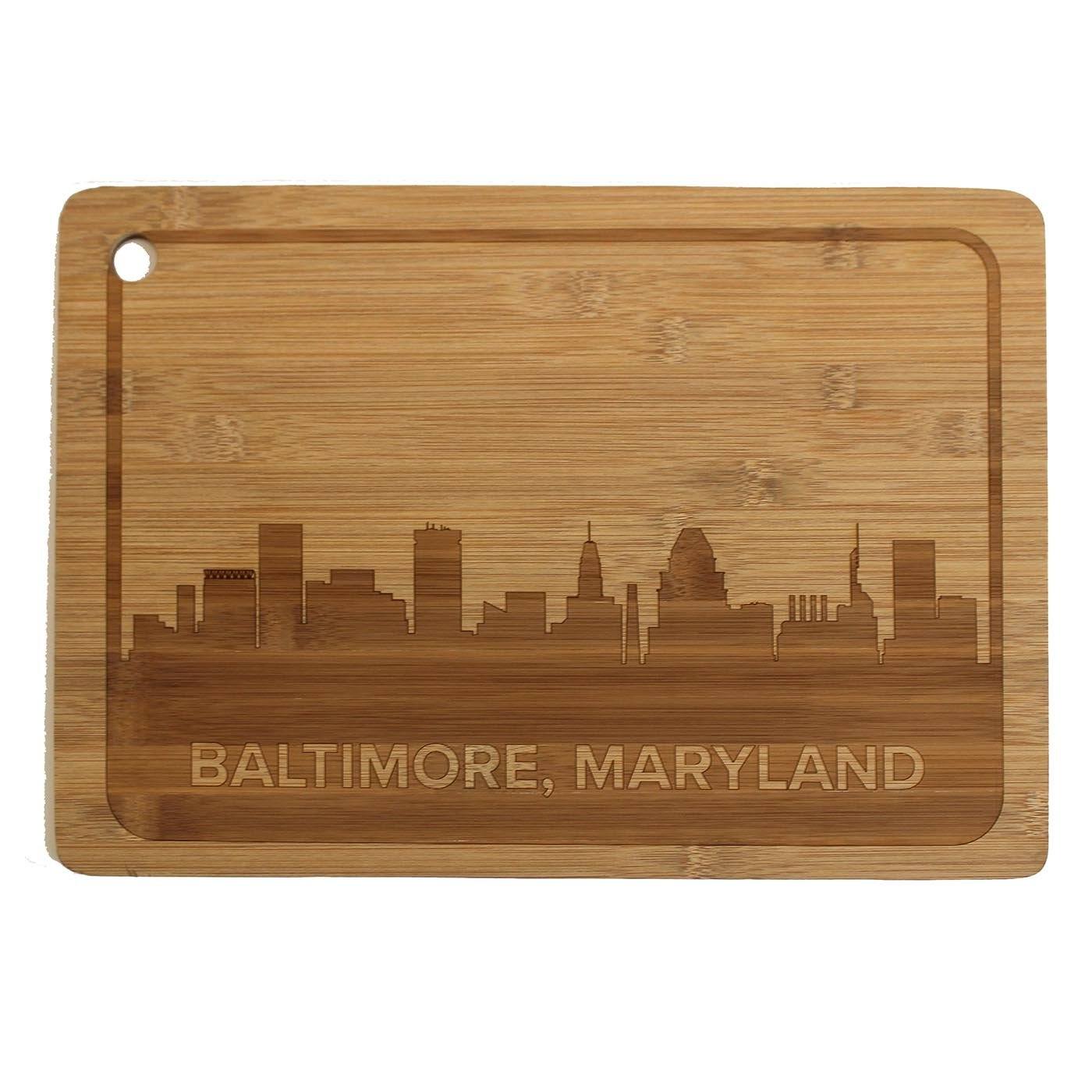 Baltimore Skyline / Bamboo Cutting Board - Route One Apparel