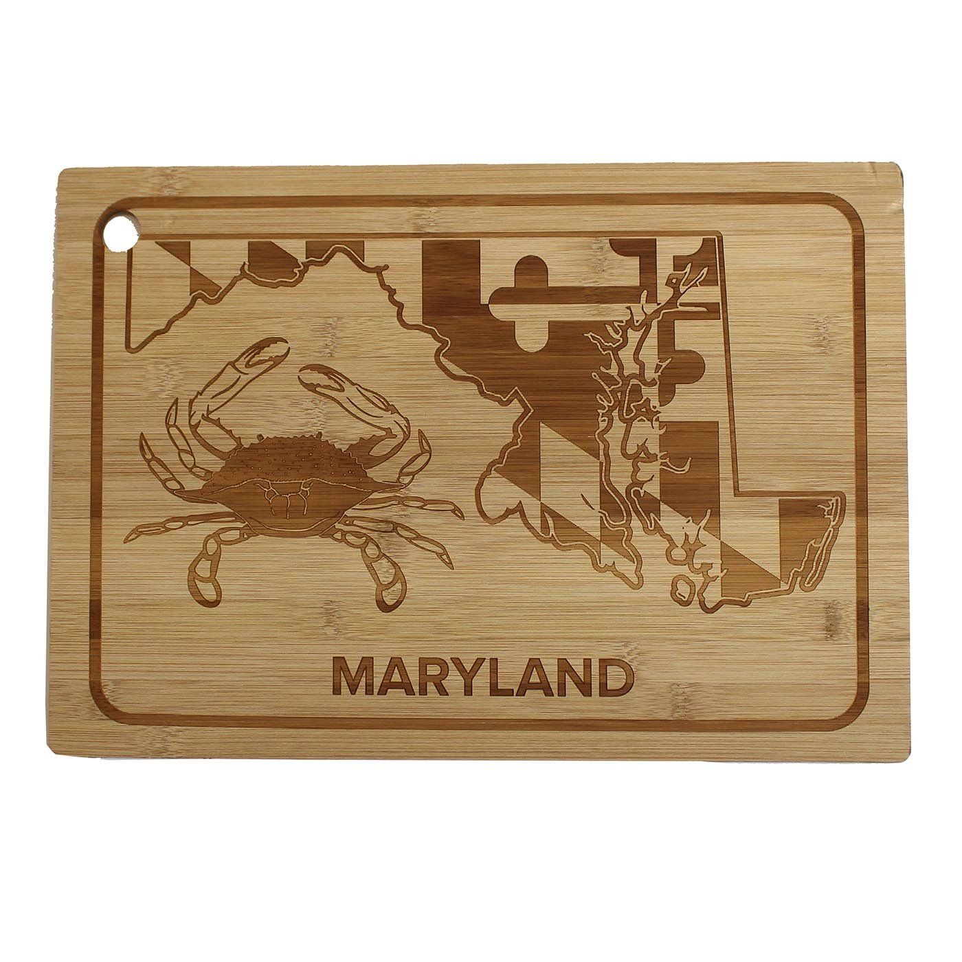 Crab and Maryland State / Bamboo Cutting Board - Route One Apparel