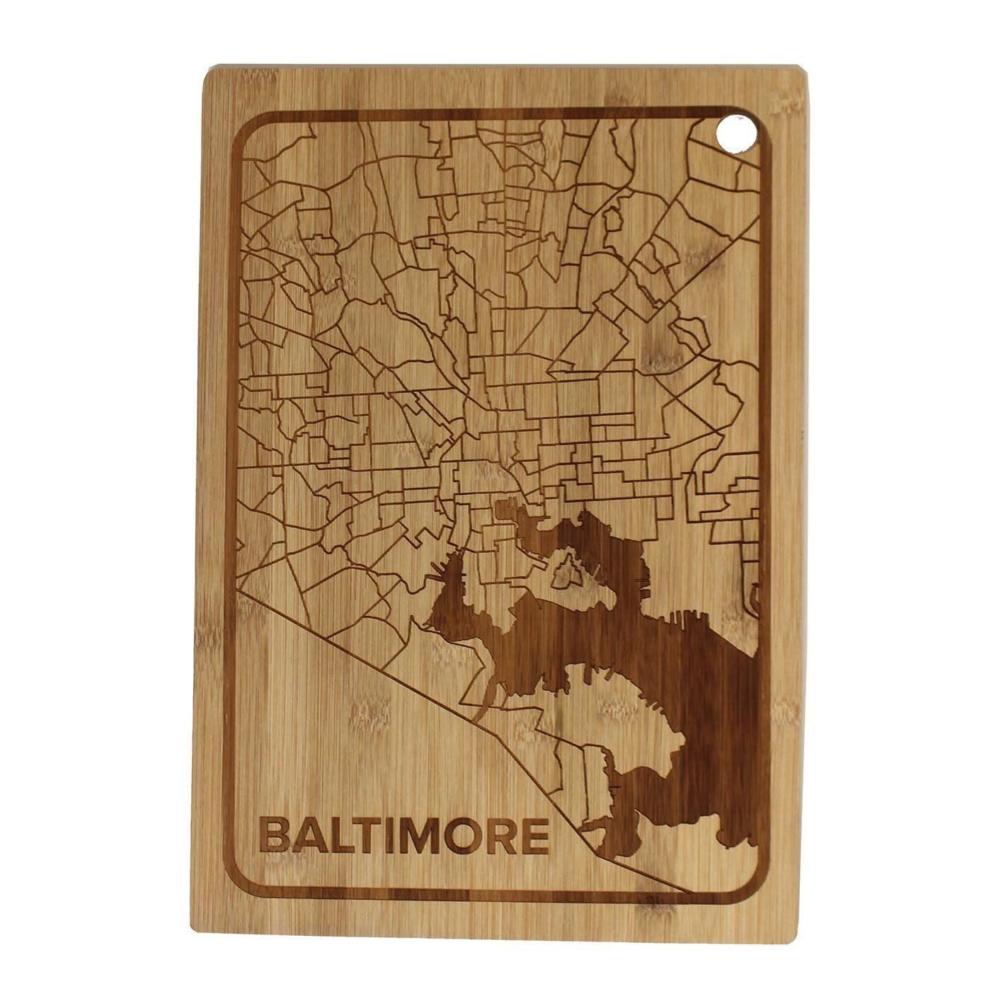 Baltimore Map / Bamboo Cutting Board - Route One Apparel