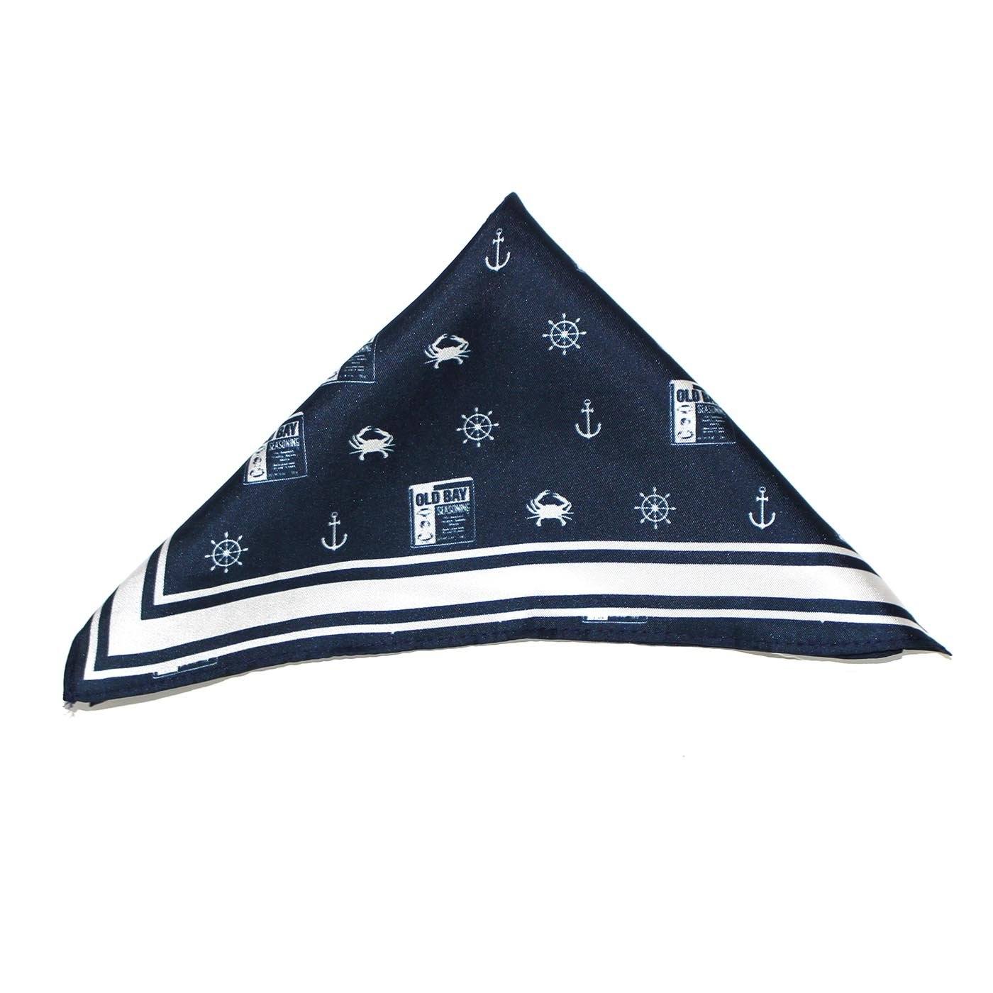 Nautical Crab, Anchor & Old Bay (Navy) / Pocket Square - Route One Apparel