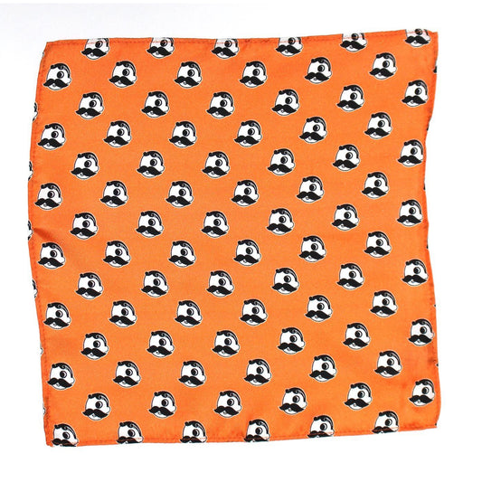 Embroidered Natty Boh Logo Pattern (Orange) / Pocket Square - Route One Apparel