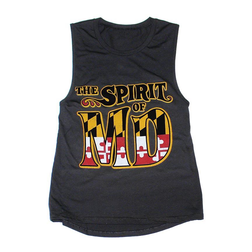 The Spirit of Maryland (Black) / Ladies Jersey Tank - Route One Apparel