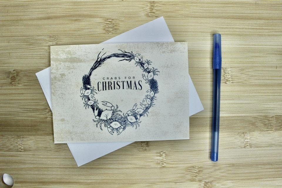Crabs for Christmas (Natural) / Christmas Card - Route One Apparel