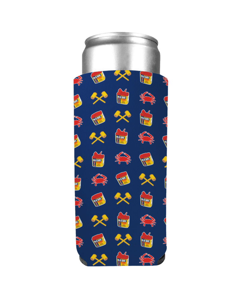 Crab, Mallet & Old Bay / Slim Can Cooler - Route One Apparel