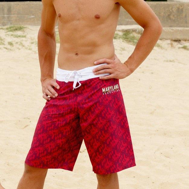 UMD Red Two-Tone (Red) / Board Shorts - Route One Apparel