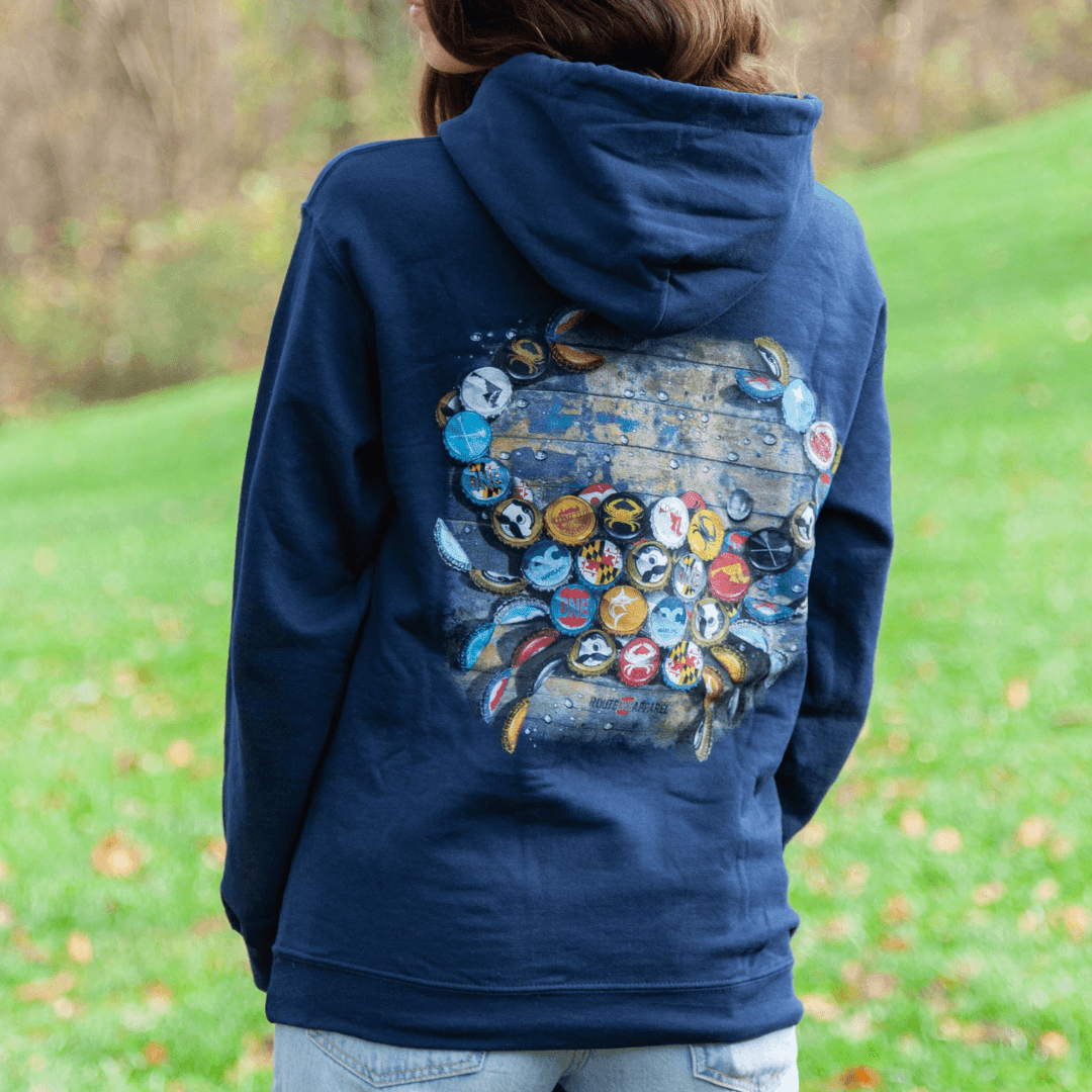 Natty Boh Bottle Cap (Navy) / Hoodie - Route One Apparel