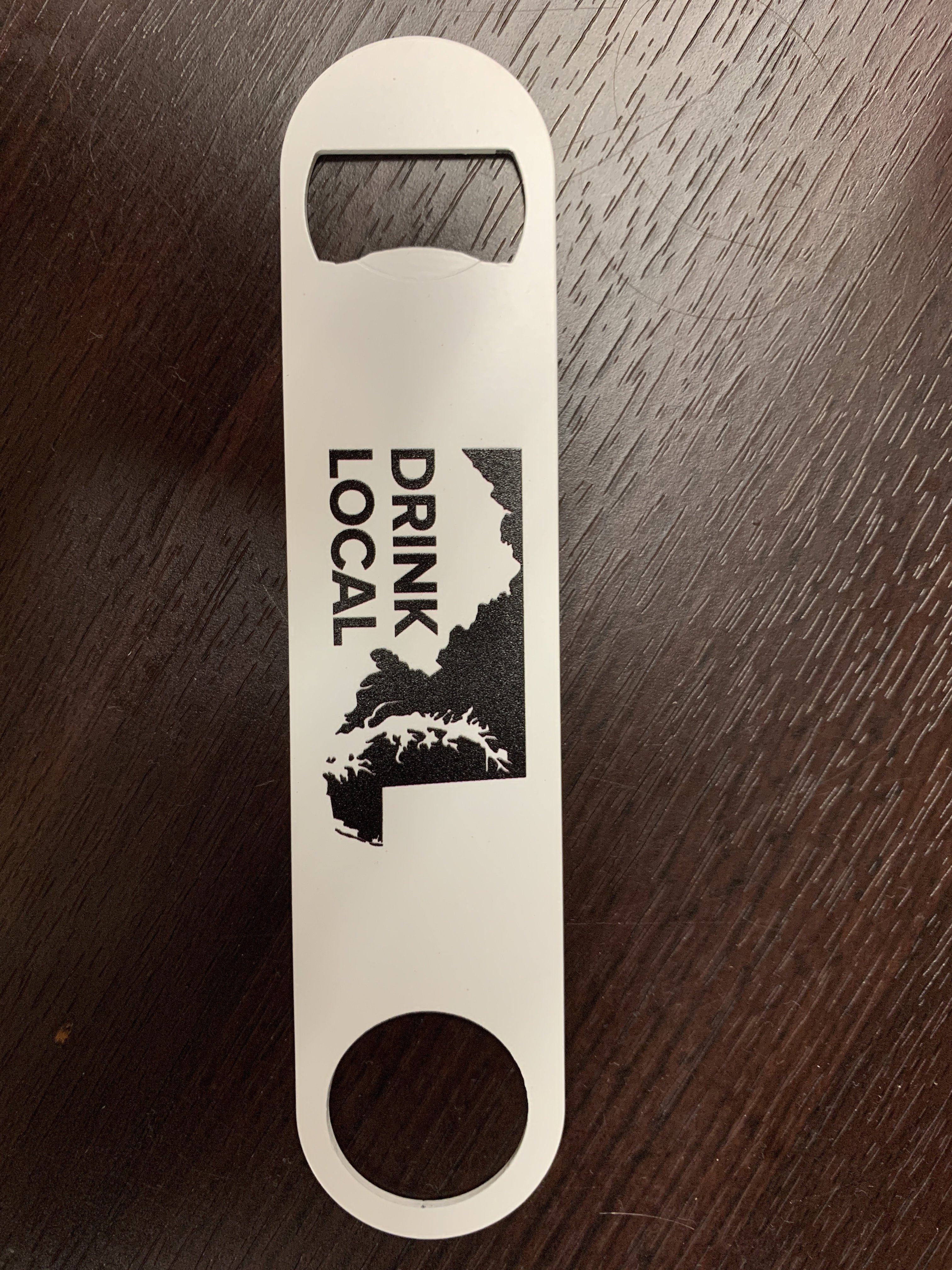 Drink Local Black and White Maryland Flag / Bottle Opener - Route One Apparel