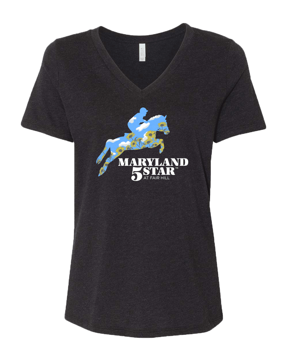 Maryland 5 Star Sky Black Eyed Susans (Black) / Ladies Shirt - Route One Apparel