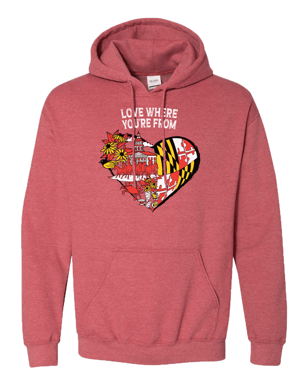 Love Where You're From (Heather Red) / Hoodie - Route One Apparel
