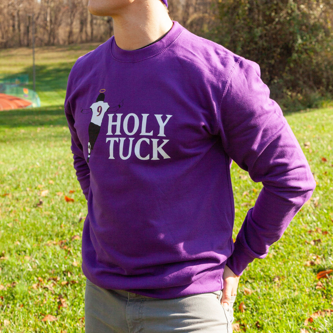 Holy Tuck (Purple) / Crew Sweatshirt - Route One Apparel