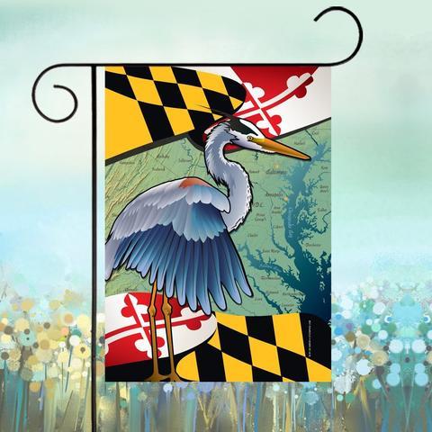 Maryland Blue Heron / Garden Flag - Route One Apparel