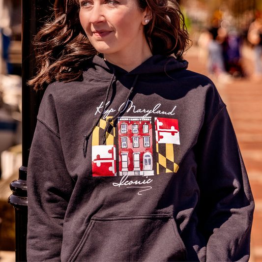 Keep Maryland Iconic - Mencken House (Black) / Hoodie - Route One Apparel