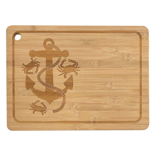 Anchor and Crabs / Bamboo Cutting Board - Route One Apparel