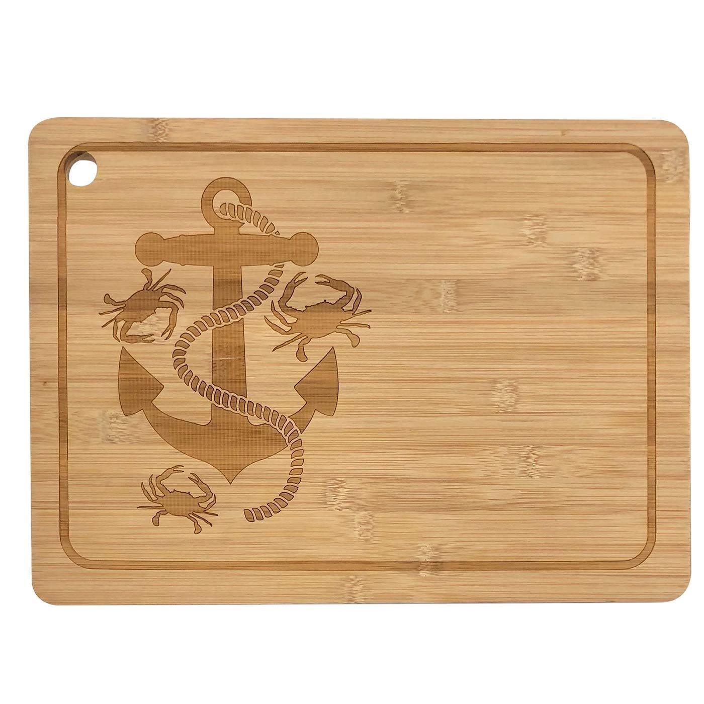 Anchor and Crabs / Bamboo Cutting Board - Route One Apparel
