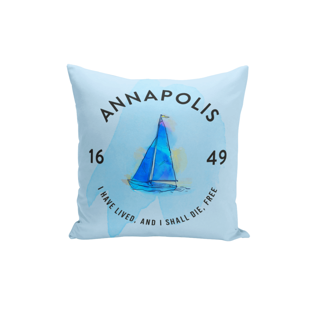 Annapolis Watercolor (Light Blue) / Throw Pillow - Route One Apparel