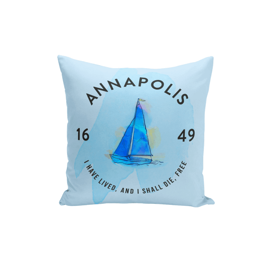 Annapolis Watercolor (Light Blue) / Throw Pillow - Route One Apparel