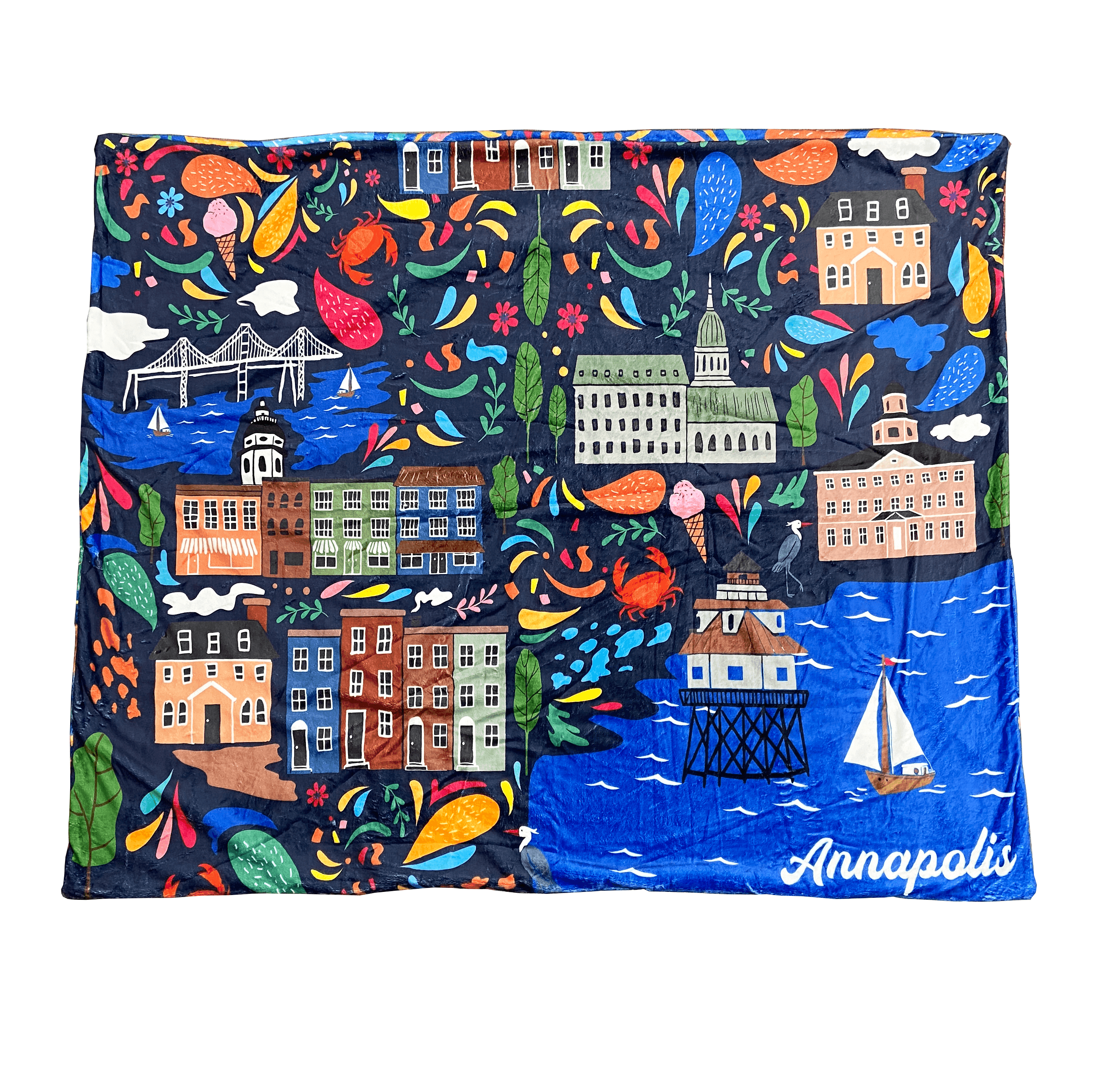 Annapolis Mural / 59in x 50in Blanket - Route One Apparel