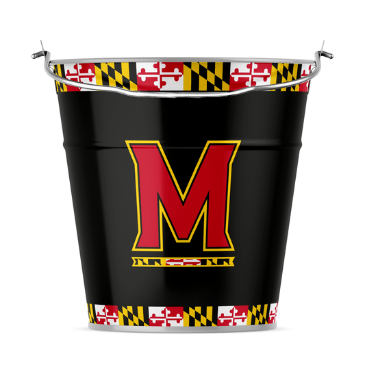 *PRE-ORDER* UMD "M" Logo with Maryland Flag Wrap (Black) / Metal Bucket (Estimated Ship Date: 5/25) - Route One Apparel