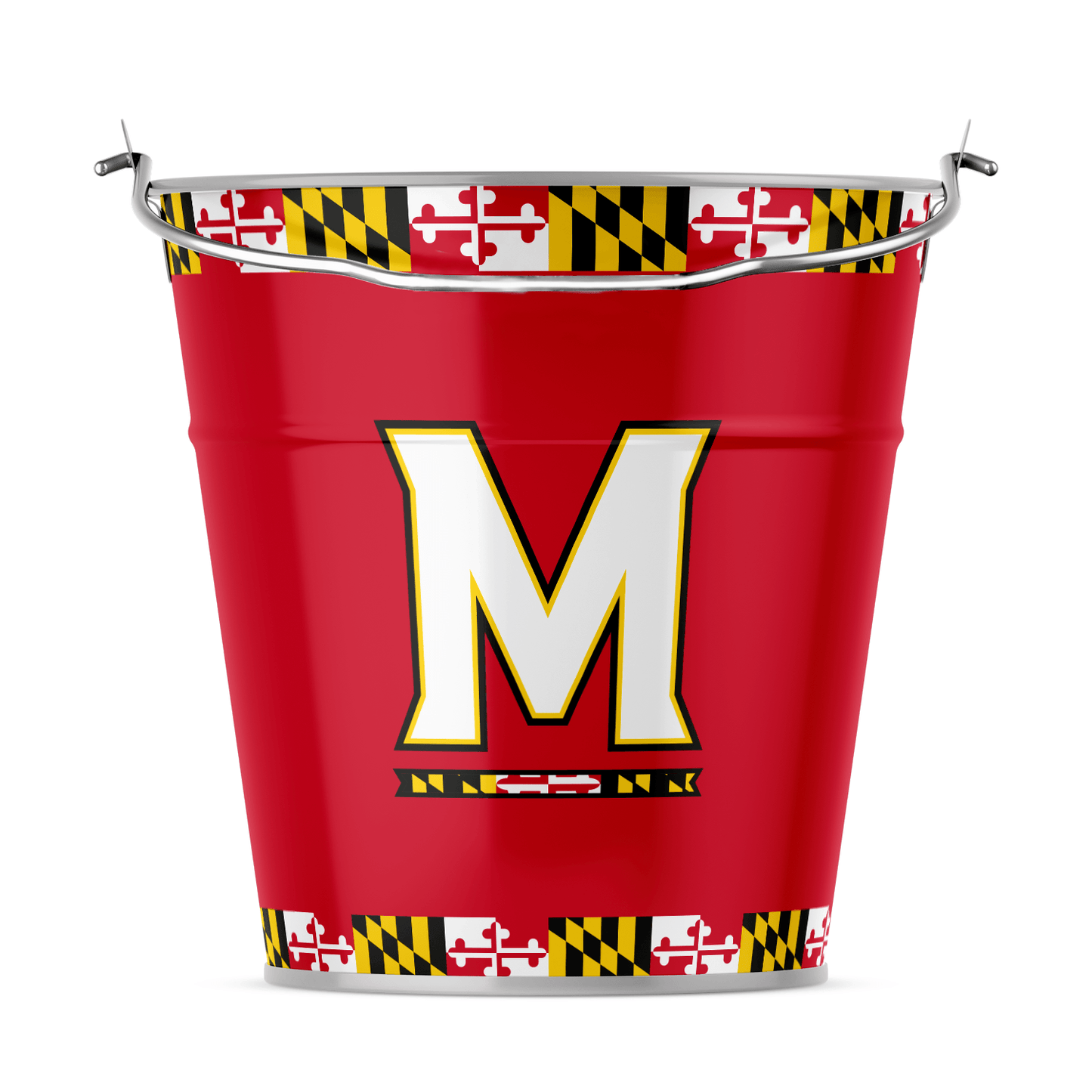 *PRE-ORDER* UMD "M" Logo with Maryland Flag Wrap (Red) / Metal Bucket (Estimated Ship Date: 5/25) - Route One Apparel