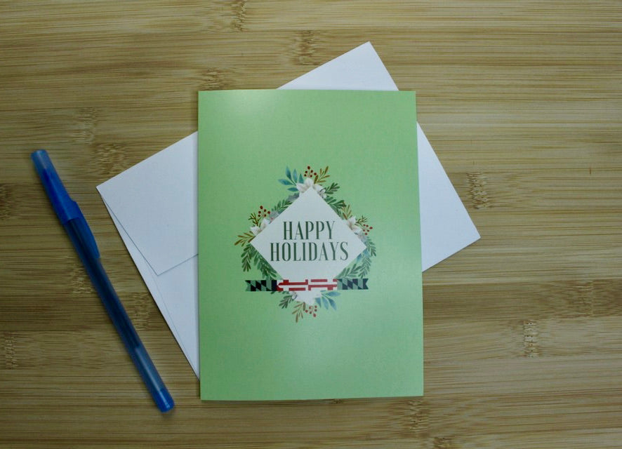 Happy Holidays with Maryland Bar (Green) / Christmas Card - Route One Apparel