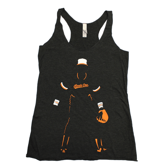 Baseball Player Silhouette (Black) / Ladies Tank - Route One Apparel