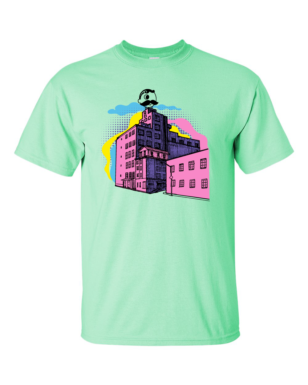 Natty Boh Tower Abstract (Mint) / Shirt - Route One Apparel