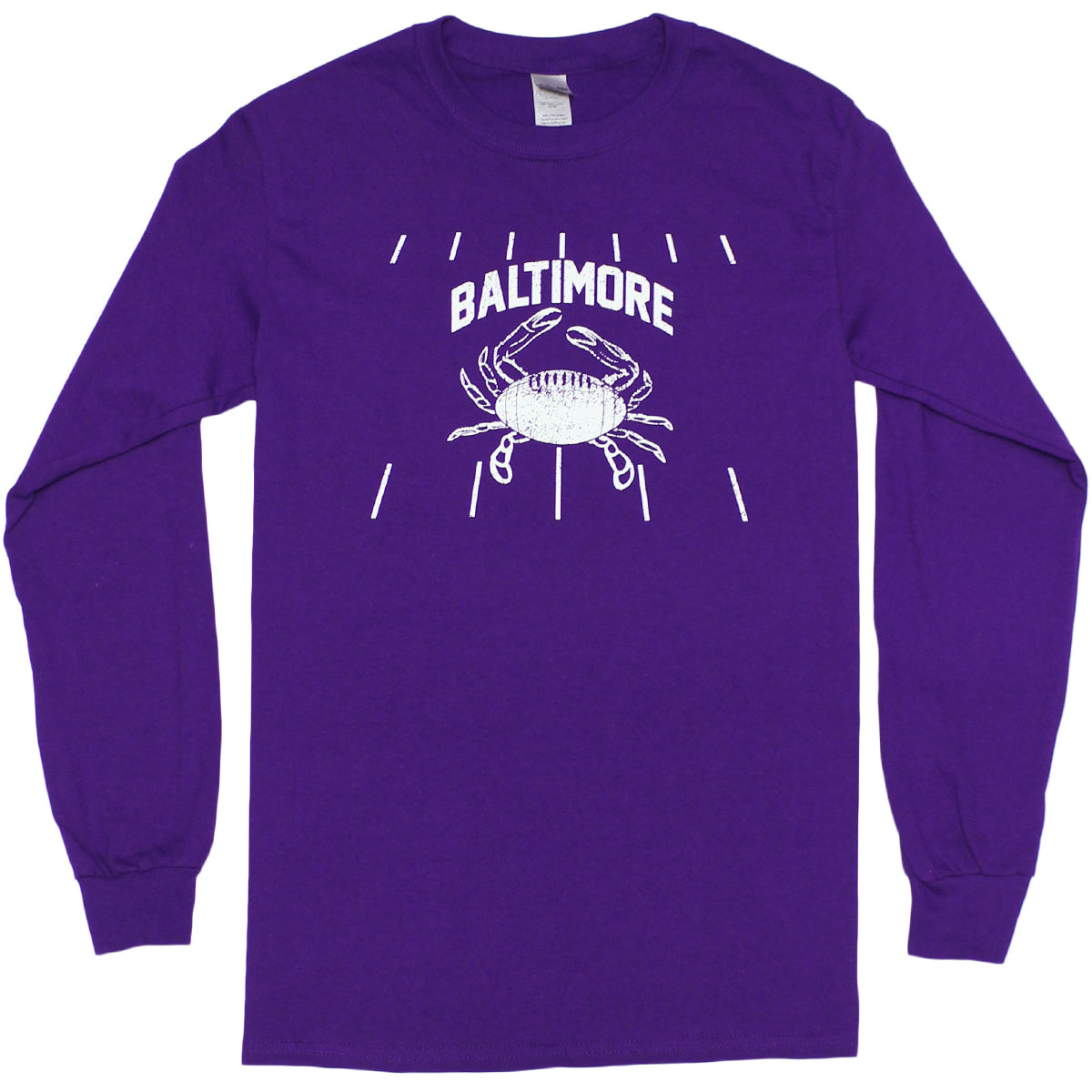 Baltimore Football Crab (Purple) / Long Sleeve Shirt - Route One Apparel