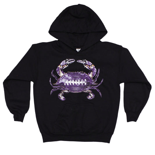 Baltimore Football Home Team Crab (Black) / *Youth* Hoodie - Route One Apparel