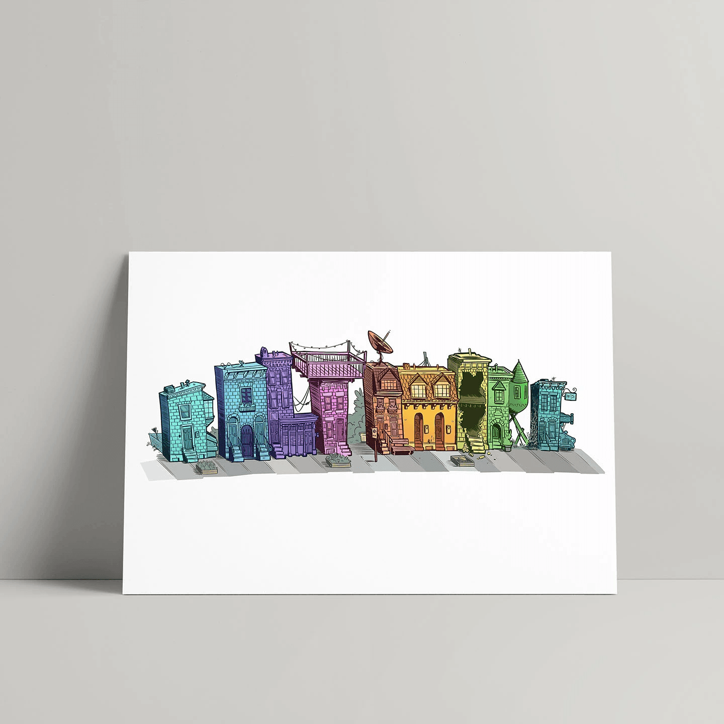 Baltimore Row (13"X19") / Art Print - Route One Apparel