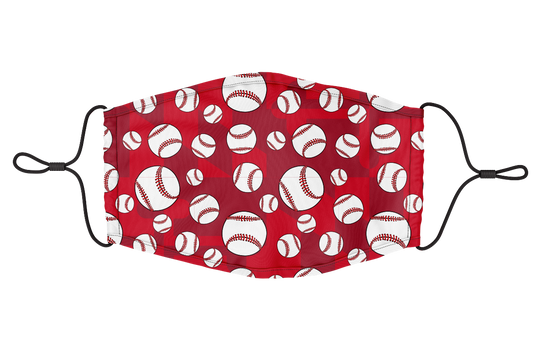 Baseball Pattern w/ Redscale Maryland Flag / Youth Face Mask - Route One Apparel