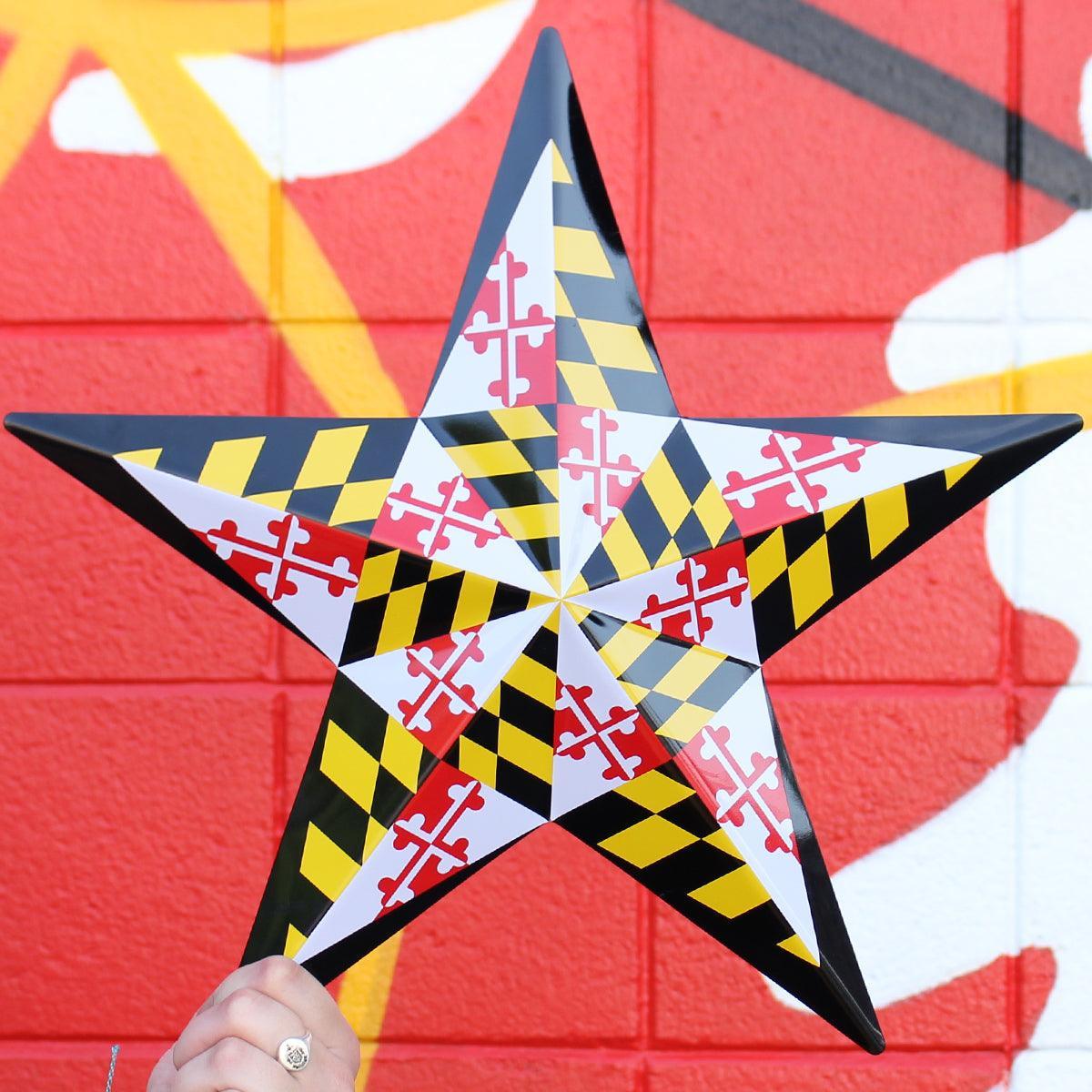 Black Outline Maryland Flag Inside / Barn Star - Route One Apparel