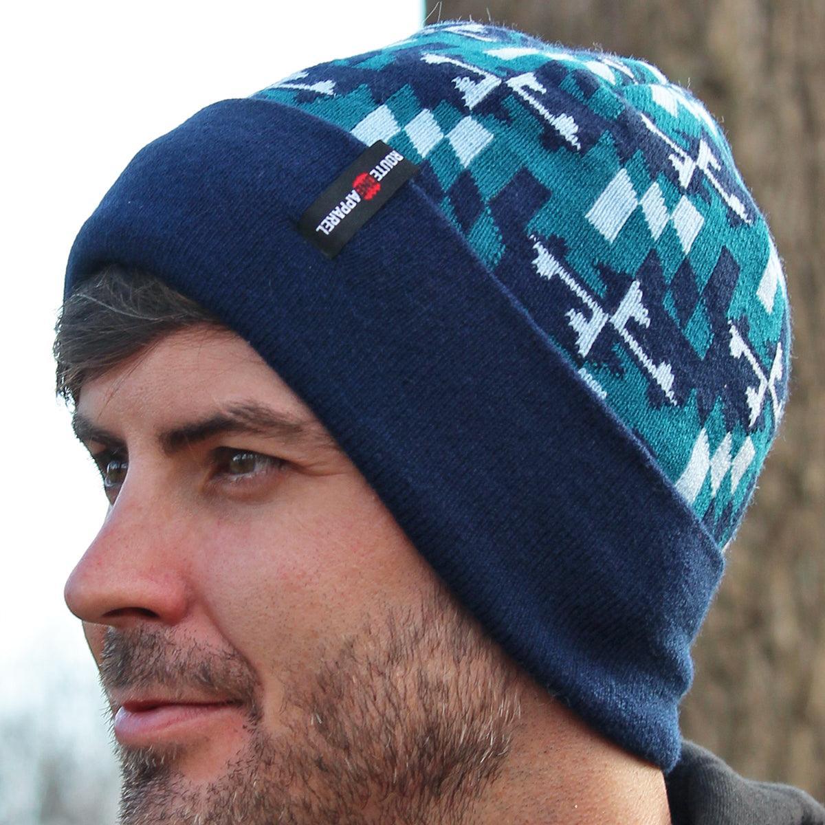 Blue Camo Maryland Flag / Beanie - Route One Apparel