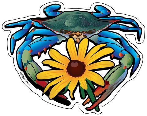 Blue Crab & Black-Eyed Susan / Sticker - Route One Apparel
