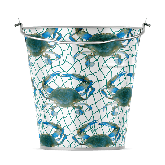 *PRE-ORDER* Realistic Blue Crabs with Nets (White) / Metal Bucket (Estimated Ship Date: 5/25) - Route One Apparel