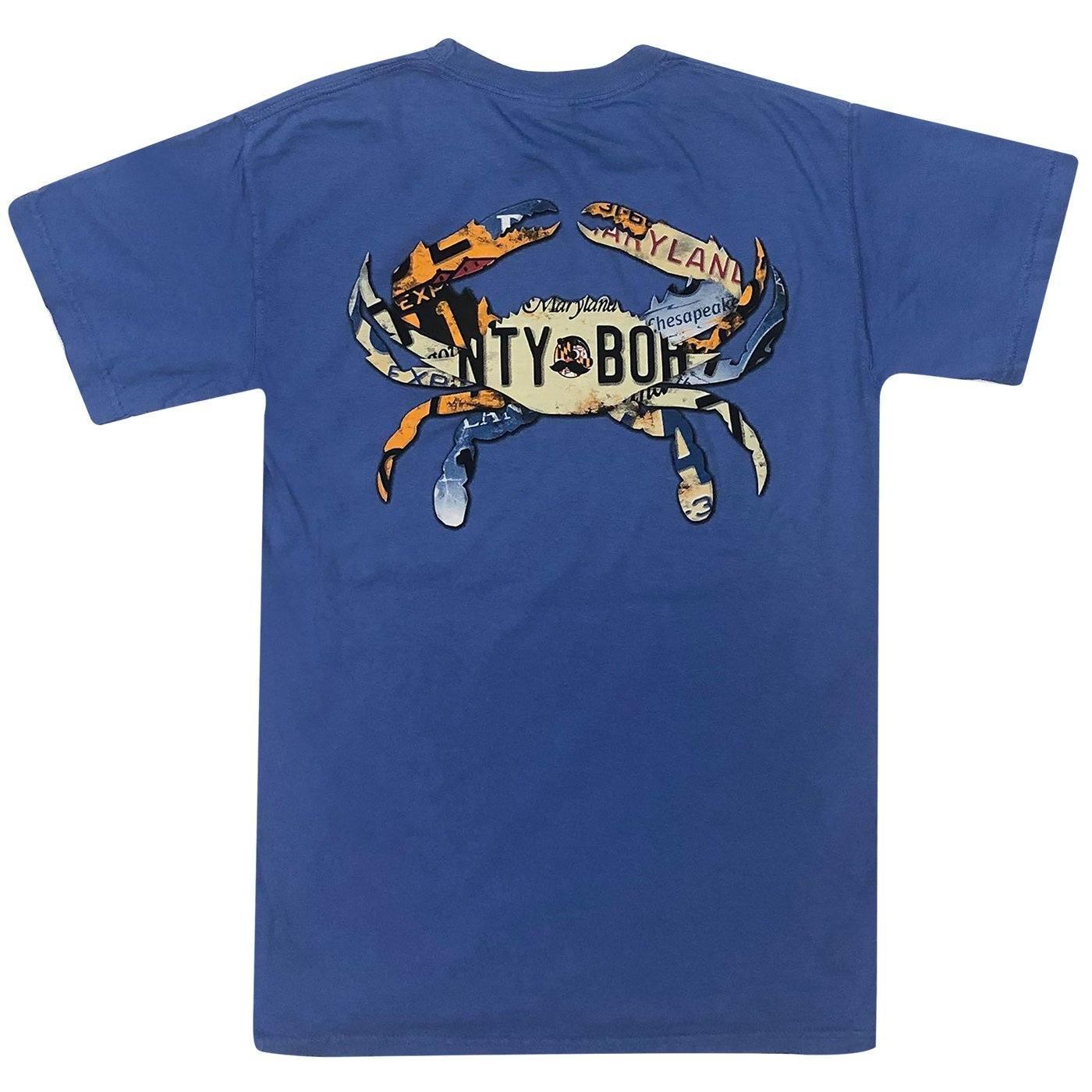 Natty Boh License Plate Crab (Iris Blue) / Shirt - Route One Apparel